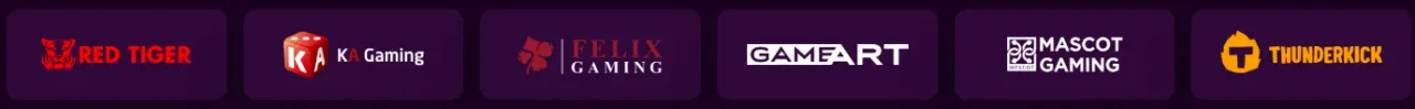 Rij van provider-logo's op donkere achtergrond